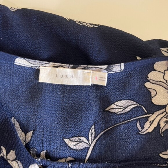 Floral Navy Blue Women's Dress - Picture 3 of 3